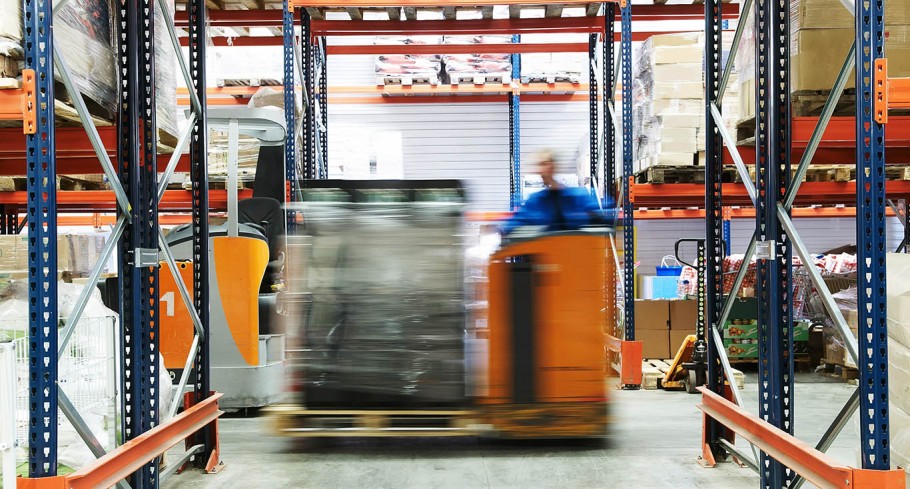 CILT logistics image of fast movinh fork lift